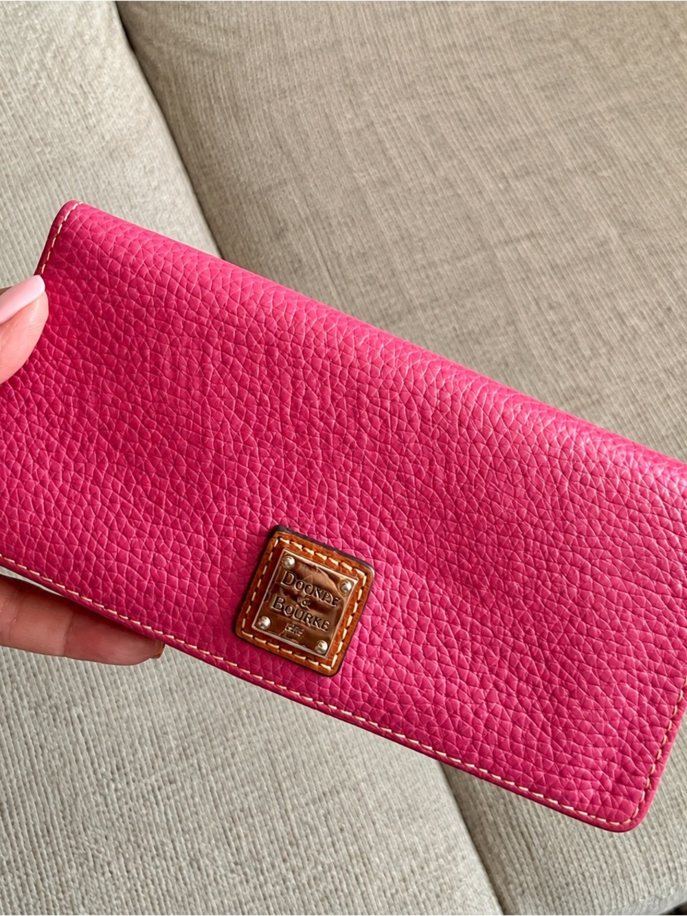 Dooney & Bourke Pink Pebbled Leather Wallet EUC